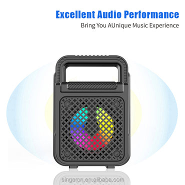 ZQS1372 LED Outdoor Wireless Portable Speaker – Colorful Light, Bass Woofer, FM Radio, TWS Stereo