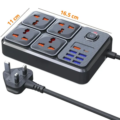MOXOM MX-ST15 2500W Power Socket with 4 UK Sockets, 7 USB Ports and Type-C PD Port - Saif Al Najmi Kw