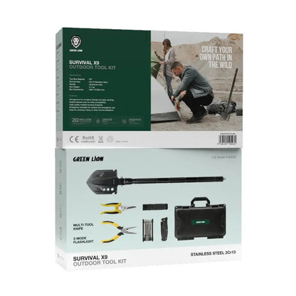 Survival X9 Outdoor Tool Kit Green Lion Multi - Tool Set - Black - Saif Al Najmi KwTOOLKITGreen LionSaif Al Najmi KwSurvival X9 Outdoor Tool Kit Green Lion Multi - Tool Set - Black