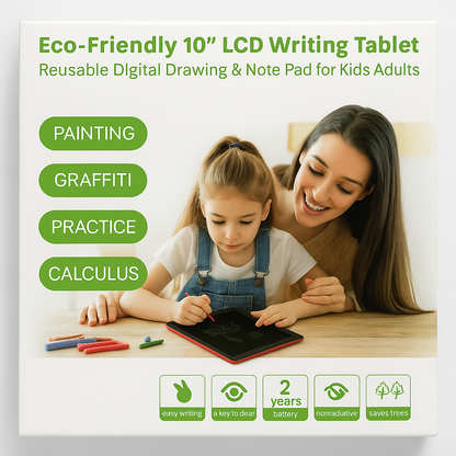 Eco-Friendly 10” LCD Writing Tablet – Reusable Digital Drawing & Note Pad for Kids & Adults
