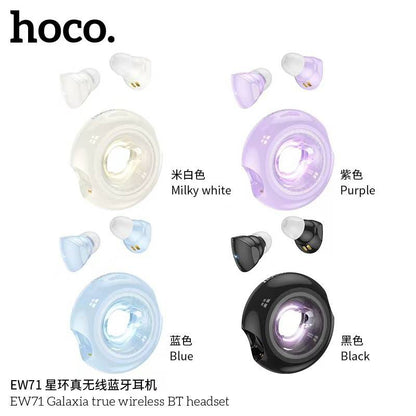 سماعات أذن لاسلكية HOCO EW71 صغيرة الحجم على شكل دونات مزودة بتقنية البلوتوث 5.4 مع إضاءة محيطية وموسيقى بألوان الحلوى وصوت ستيريو عالي الدقة وسماعات أذن TWS 