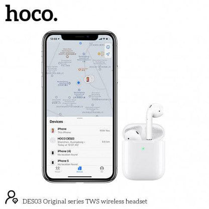 Hoco DES03 Bluetooth Headset Earbuds - white - Saif Al Najmi Kw