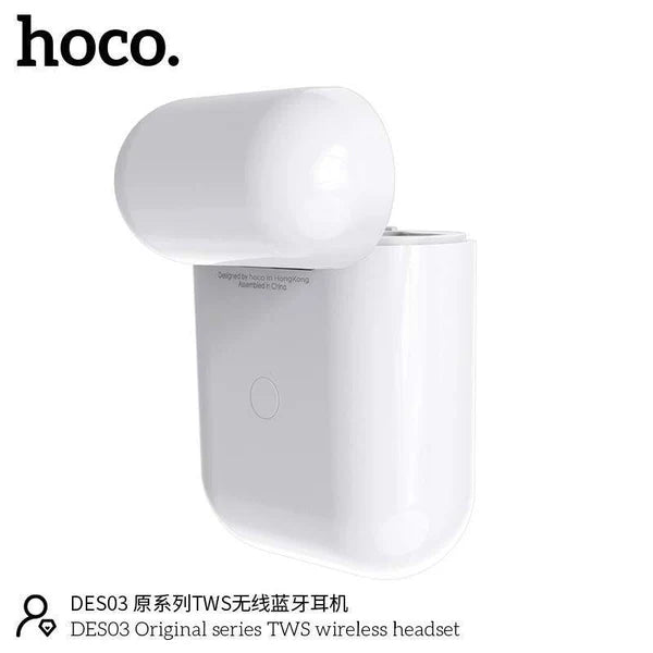 Hoco DES03 Bluetooth Headset Earbuds - white - Saif Al Najmi Kw