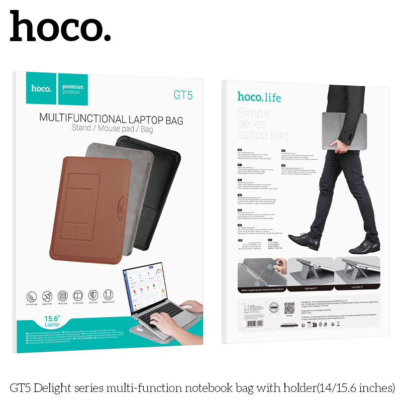 Hoco GT5 Delight Series Multi-Function Laptop Bag with Compartment (15.6 inch) - Saif Al Najmi Kw