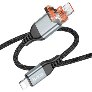 U128 Viking 2 - in - 1 charging data cable USB/Type - C to iP - Black - Saif Al Najmi KwData CablesHocoSaif Al Najmi KwU128 IP132629U128 Viking 2 - in - 1 charging data cable USB/Type - C to iP - Black - Saif Al Najmi Kw