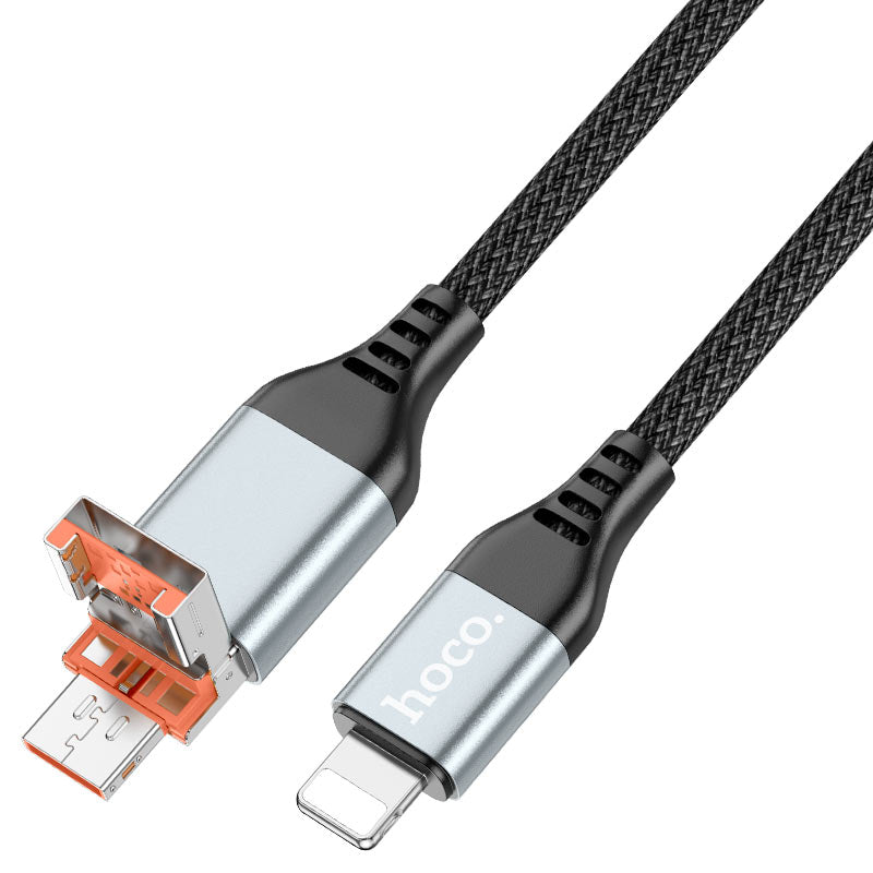 U128 Viking 2 - in - 1 charging data cable USB/Type - C to iP - Black - Saif Al Najmi KwData CablesHocoSaif Al Najmi KwU128 IP132629U128 Viking 2 - in - 1 charging data cable USB/Type - C to iP - Black - Saif Al Najmi Kw