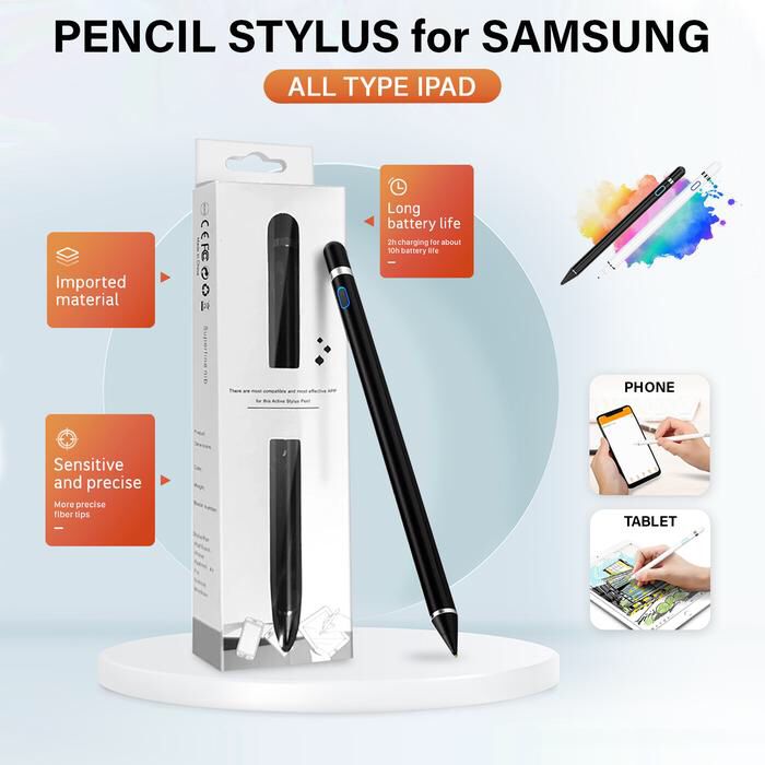 Universal Pencil Stylus Pen – Rechargeable Precision Touchscreen Pen for iPad, Samsung & All Devices (Black/White) - Saif Al Najmi Kwclearance saleSaif Al Najmi KwSaif Al Najmi KwBlackUniversal Pencil Stylus Pen – Rechargeable Precision Touchscreen Pen for iPad, Samsung & All Devices (Black/White)