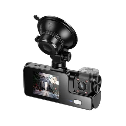 Hoco DI60 World Black Car Camera – Dash Cam with 3 Screens, Full HD, Parking