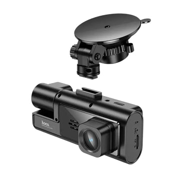 Hoco DI60 World Black Car Camera – Dash Cam with 3 Screens, Full HD, Parking