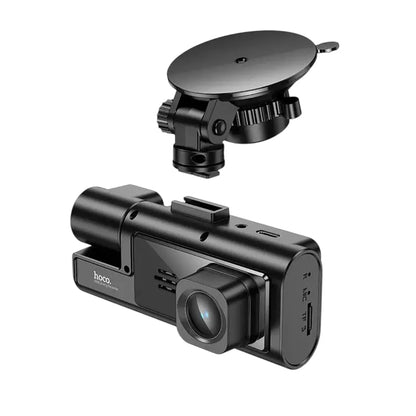 Hoco DI60 World Black Car Camera – Dash Cam with 3 Screens, Full HD, Parking
