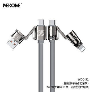WEKOME WDC - 51 – Kinkong Series 240W High - Power Cable (4 - in - 1) - Saif Al Najmi KwFAST USB - C CABLESwekomeSaif Al Najmi KwBlack/YellowWEKOME WDC - 51 – Kinkong Series 240W High - Power Cable (4 - in - 1)