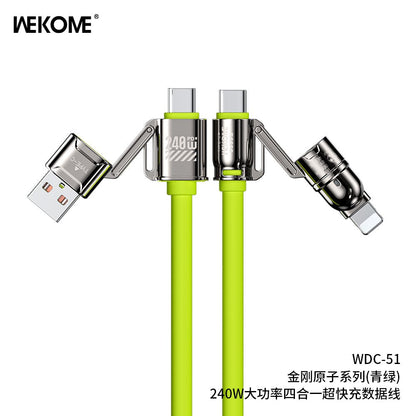 WEKOME WDC - 51 – Kinkong Series 240W High - Power Cable (4 - in - 1) - Saif Al Najmi KwFAST USB - C CABLESwekomeSaif Al Najmi KwSilver/GreenWEKOME WDC - 51 – Kinkong Series 240W High - Power Cable (4 - in - 1)