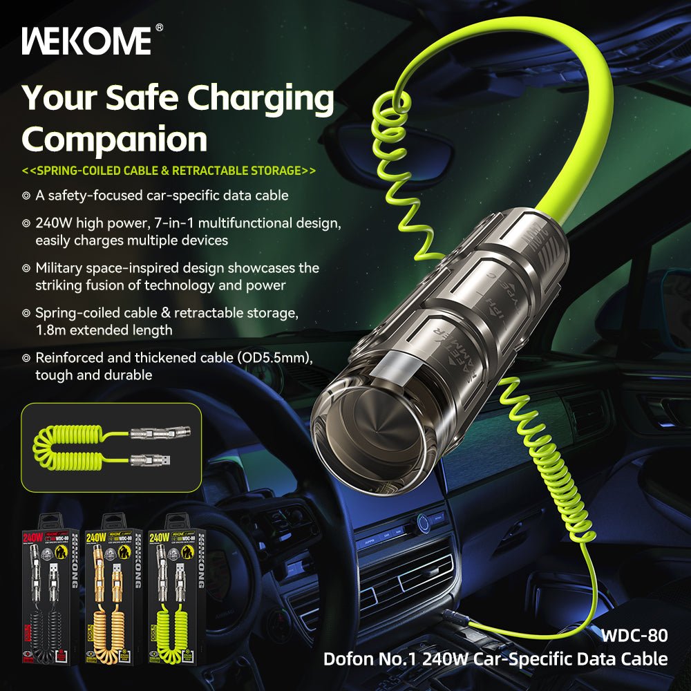 WEKOME WDC - 80 – Dofon No.1 240W Car - Specific Data Cable (Coiled) - Saif Al Najmi KwData CableswekomeSaif Al Najmi KwBlackWEKOME WDC - 80 – Dofon No.1 240W Car - Specific Data Cable (Coiled)