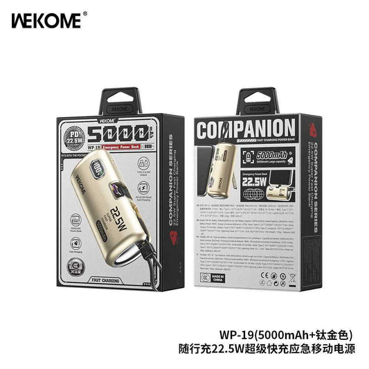 WEKOME WP - 19 – 22.5W Emergency Power Bank (5000mAh) - Saif Al Najmi KwPower BankswekomeSaif Al Najmi KwGoldWEKOME WP - 19 – 22.5W Emergency Power Bank (5000mAh)