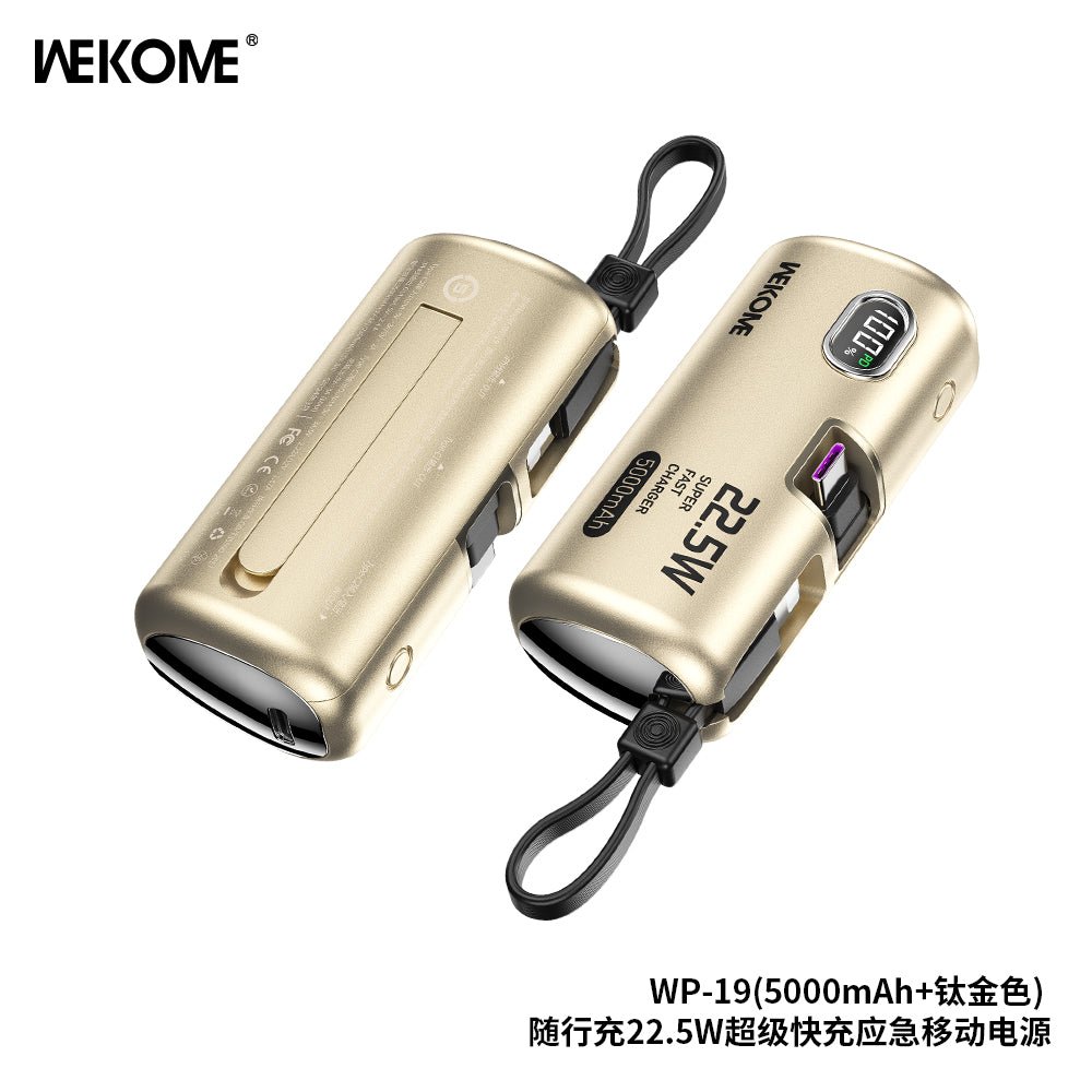 WEKOME WP - 19 – 22.5W Emergency Power Bank (5000mAh) - Saif Al Najmi KwPower BankswekomeSaif Al Najmi KwSilverWEKOME WP - 19 – 22.5W Emergency Power Bank (5000mAh)
