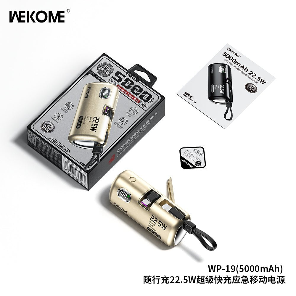 WEKOME WP - 19 – 22.5W Emergency Power Bank (5000mAh) - Saif Al Najmi KwPower BankswekomeSaif Al Najmi KwSilverWEKOME WP - 19 – 22.5W Emergency Power Bank (5000mAh)