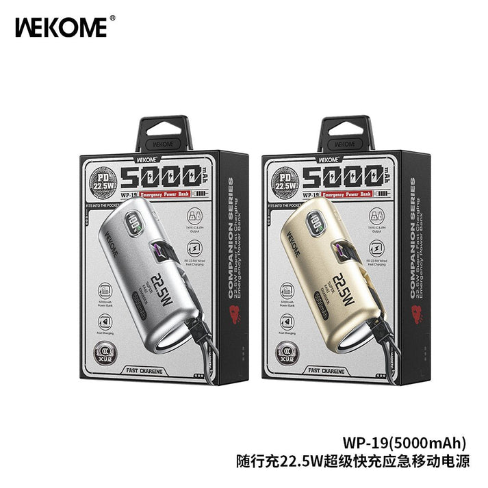 WEKOME WP - 19 – 22.5W Emergency Power Bank (5000mAh) - Saif Al Najmi KwPower BankswekomeSaif Al Najmi KwSilverWEKOME WP - 19 – 22.5W Emergency Power Bank (5000mAh)