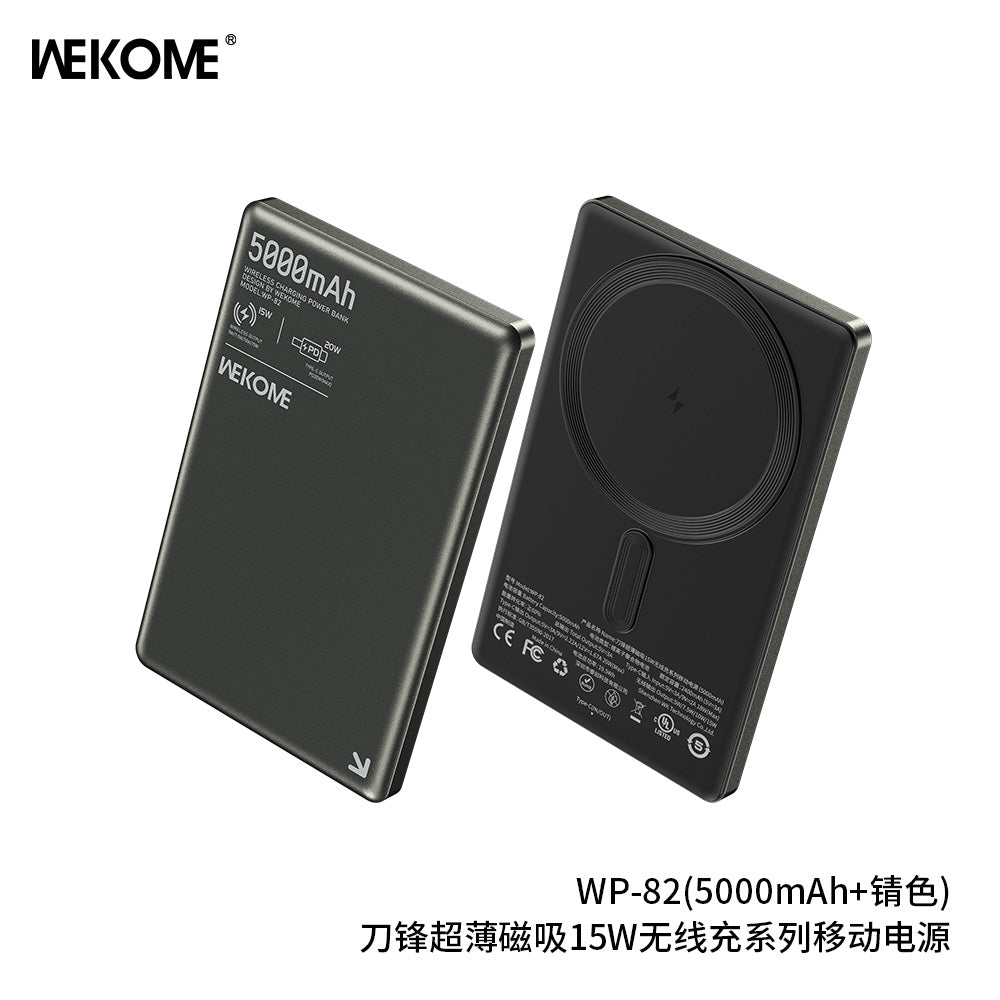 WEKOME WP - 82 Magnetic Power Bank 5000mAh – PD 20W + 15W Wireless Fast Charging - Saif Al Najmi KwWireless Power BankswekomeSaif Al Najmi KwBlackWEKOME WP - 82 Magnetic Power Bank 5000mAh – PD 20W + 15W Wireless Fast Charging