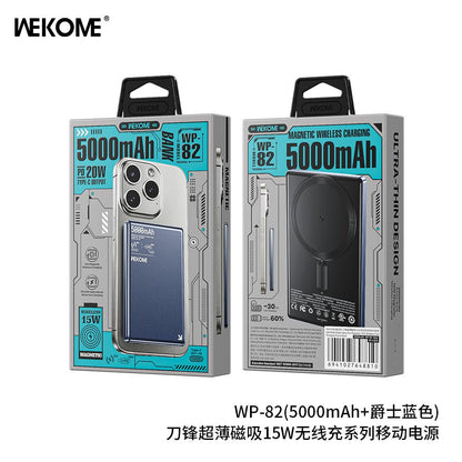 WEKOME WP - 82 Magnetic Power Bank 5000mAh – PD 20W + 15W Wireless Fast Charging - Saif Al Najmi KwWireless Power BankswekomeSaif Al Najmi KwBlueWEKOME WP - 82 Magnetic Power Bank 5000mAh – PD 20W + 15W Wireless Fast Charging