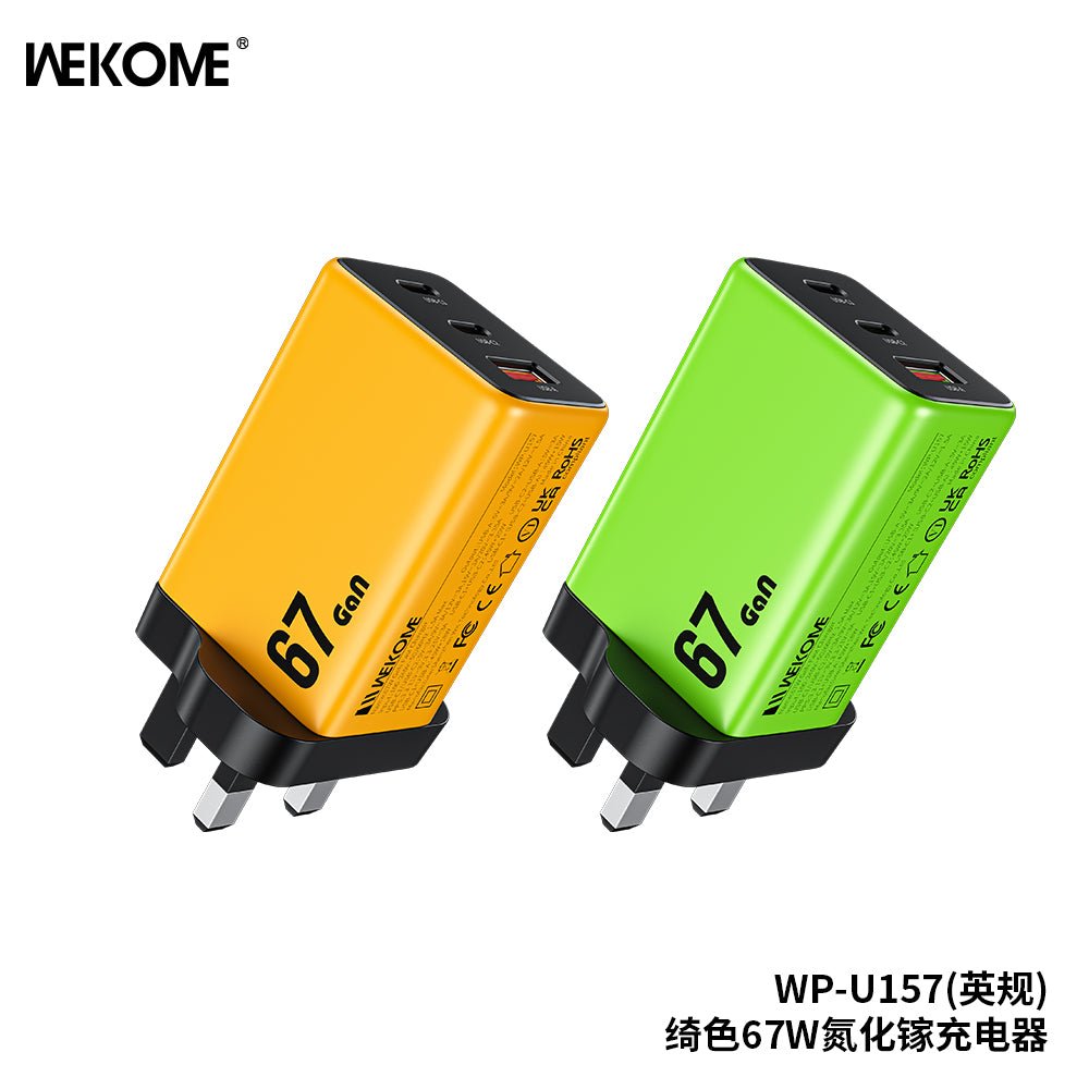 WEKOME WP - U157 GaN Charger - Fast Charging with USB - C and USB - A Ports - Saif Al Najmi KwAdapterwekomeSaif Al Najmi KwGreenWEKOME WP - U157 GaN Charger - Fast Charging with USB - C and USB - A Ports - Saif Al Najmi Kw