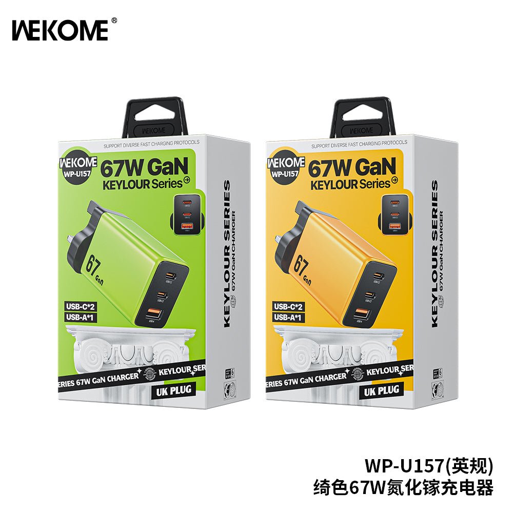 WEKOME WP - U157 GaN Charger - Fast Charging with USB - C and USB - A Ports - Saif Al Najmi KwAdapterwekomeSaif Al Najmi KwGreenWEKOME WP - U157 GaN Charger - Fast Charging with USB - C and USB - A Ports - Saif Al Najmi Kw
