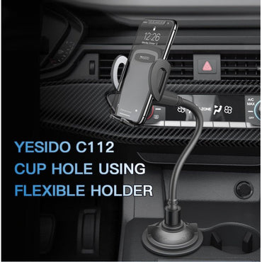 Yesido C112 Auto Extending Clamp Car Cup Phone Holder – Long Flexible Arm & 360° Adjustable Mount - Saif Al Najmi KwCup HolderyesidoSaif Al Najmi KwYesido C112 Auto Extending Clamp Car Cup Phone Holder – Long Flexible Arm & 360° Adjustable Mount