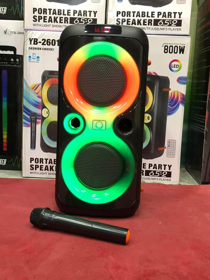 YR - 2802 Portable Bluetooth Speaker System – 8" Dual Woofer RGB Party Speaker - Saif Al Najmi KwLed Wireless SpeakersSaif Al Najmi KwSaif Al Najmi KwYR - 2802 Portable Bluetooth Speaker System – 8" Dual Woofer RGB Party Speaker