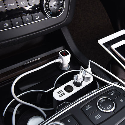 Z13 LCD one-pull-three car charger - silver - Saif Al Najmi Kw