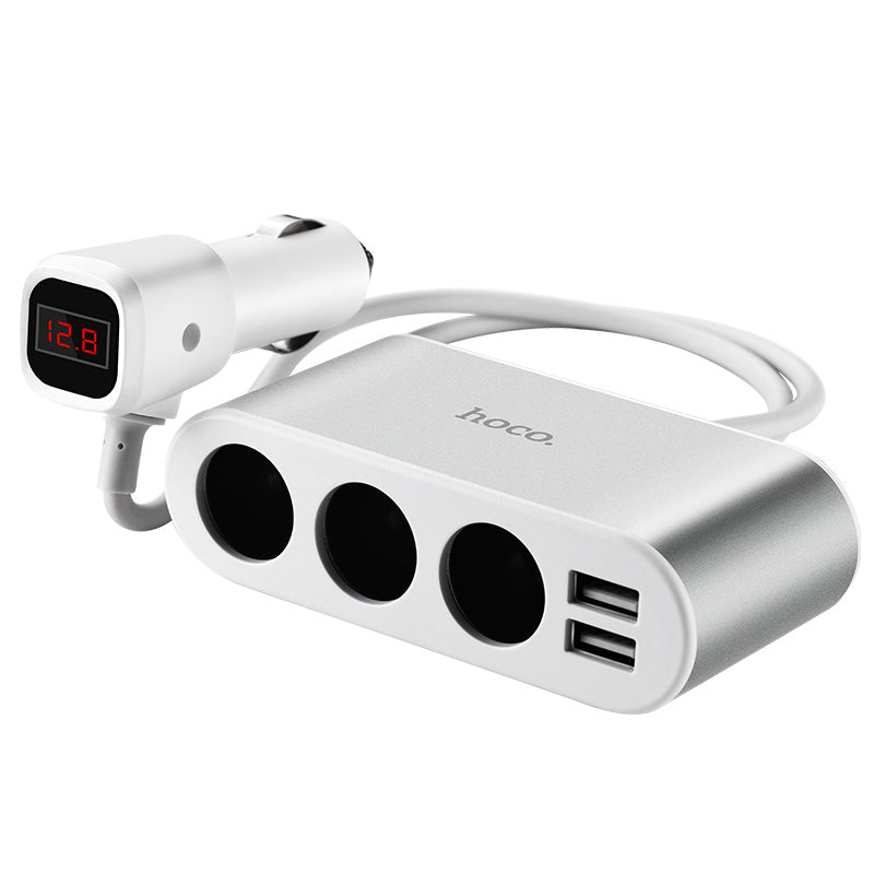Z13 LCD one-pull-three car charger - silver - Saif Al Najmi Kw