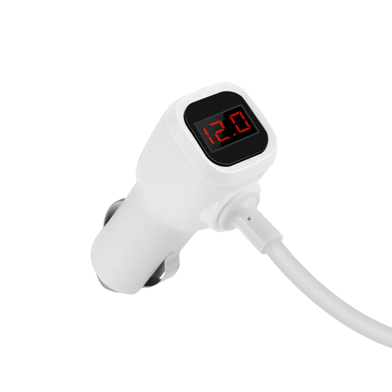 Z13 LCD one-pull-three car charger - silver - Saif Al Najmi Kw