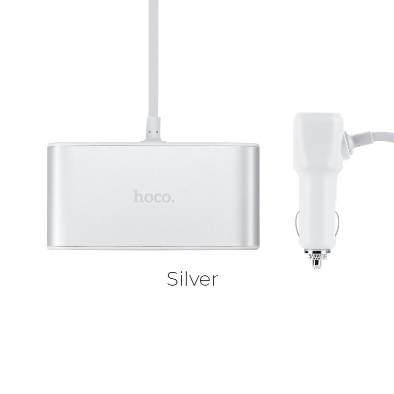 Z13 LCD one-pull-three car charger - silver - Saif Al Najmi Kw